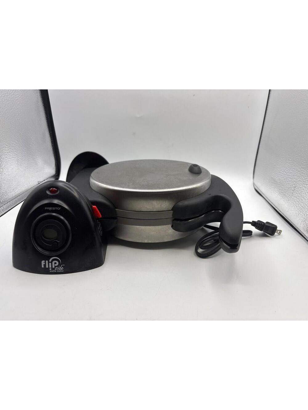 Presto Flip side #3510 Ceramic Belgian Waffle Maker Stainless Steel Black